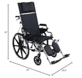 Drive Medical PLA420RBDFA Viper Plus GT Full Reclining Wheelchair with Detachable Full Arms, Black