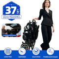 37 LBS Lightweight Carbon Fiber Electric Wheelchairs for Adults, 30 Miles Long Range Foldable Motorized Wheelchair with 2 Lithium Batteries & Dual Motors