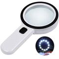 Magnifying Glass with 12 LED Lights, 30X Double Glass Lens Handheld Illuminated Magnifier Reading Magnifying Glass with for Seniors Read, Coins, Stamps, Map, Inspection, Macular Degeneration