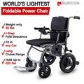 Rubicon DX04 World's Lightest (only 30lbs) Foldable Electric Wheelchair - Travel Size - Airline Approved - User Friendly - 10 mi Cruise Range - Ships from USA - Serviced in USA (Model3)