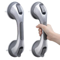 TAILI Grab Bars for Bathtubs and Showers 2 Pack Suction Grab Bar, Heavy Duty Shower Handle Removable Bath Handrails for Seniors and Elderly, Bathroom Safety Grip No Drilling Waterproof,Grey