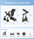 Paiseec 3-in-1 Electric Wheelchair with Push-Assist, Power Wheelchair for Adults and Seniors, Easy Operation and Folding, Airlines Approved, Foldable Wheel Chair for Travel, Indoor & Outdoor Use