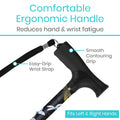 Vive Folding Cane - Foldable Walking Cane for Men, Women - Fold-up, Collapsible, Lightweight, Adjustable, Portable Hand Walking Stick - Balancing Mobility Aid - Comfortable Ergonomic Handle