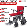 Rubicon DX04 World's Lightest (only 30lbs) Foldable Electric Wheelchair - Travel Size - Airline Approved - User Friendly - 10 mi Cruise Range - Ships from USA - Serviced in USA (Model3)