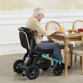 Golden Technologies Golden Ally Manual Folding Power Wheelchair - Memory Foam Seat - USB Port - Removable Lithium Battery - Smart Control Mobile App - Airline Approved - 56 lbs. Total (Teal)