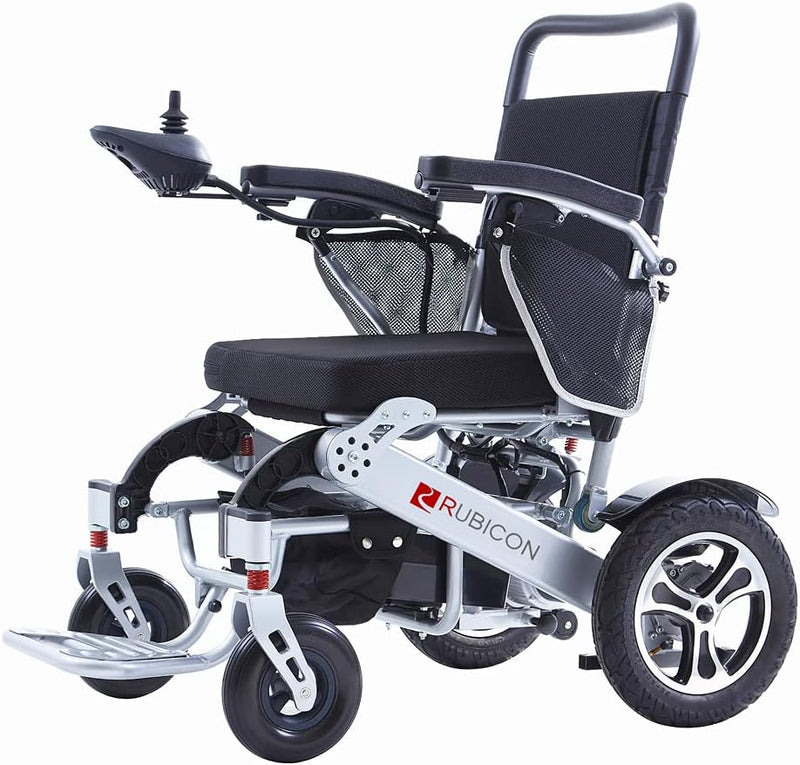 Rubicon DX17 Automatic Foldable Electric Wheelchairs for Adults - Deluxe One Click Fold and Unfold - Super Horse Power (600W Motor Power) - Longest Range (up to 25miles with 2x12AH Dual Battery)