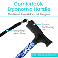 Vive Folding Cane - Foldable Walking Cane for Men, Women - Fold-up, Collapsible, Lightweight, Adjustable, Portable Hand Walking Stick - Balancing Mobility Aid - Comfortable Ergonomic Handle