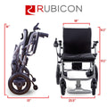 Rubicon DX04 World's Lightest (only 30lbs) Foldable Electric Wheelchair - Travel Size - Airline Approved - User Friendly - 10 mi Cruise Range - Ships from USA - Serviced in USA (Model3)