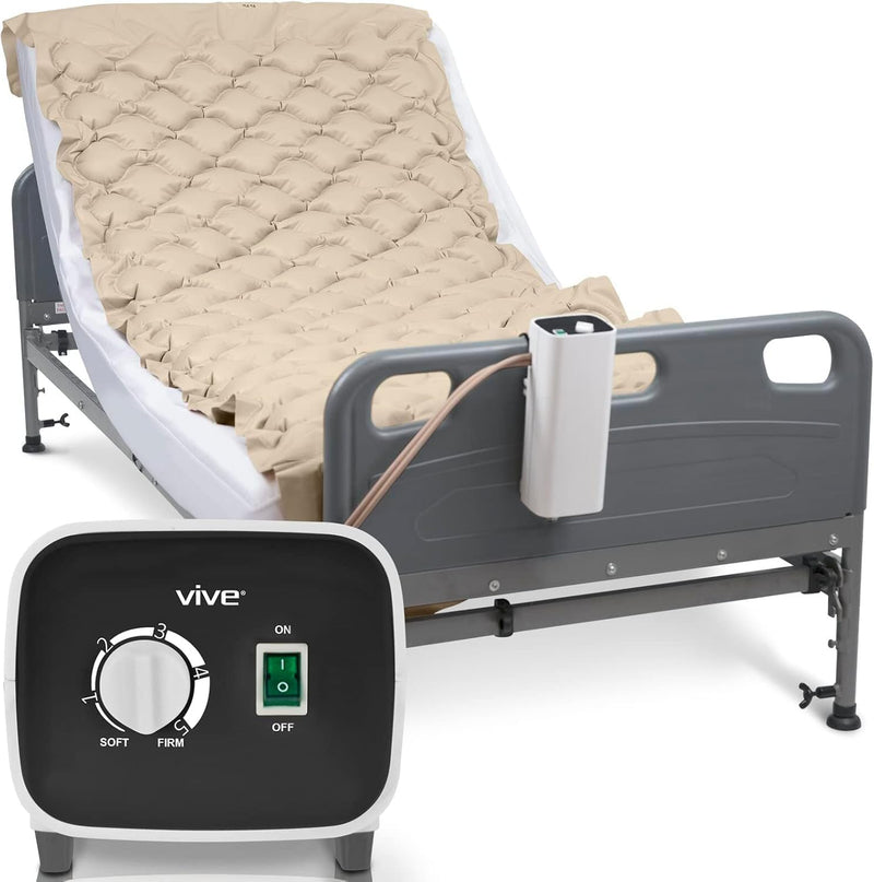 Vive Alternating Air Pressure Mattress Pad - The Original Bed Sore Prevention Solution - Hospital Topper for Bedridden Patients - Includes Waterproof, Breathable Ulcer Cushion & Whisper Quiet Pump