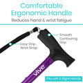 Vive Folding Cane - Foldable Walking Cane for Men, Women - Fold-up, Collapsible, Lightweight, Adjustable, Portable Hand Walking Stick - Balancing Mobility Aid - Comfortable Ergonomic Handle