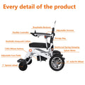 New 16" Big Front Wheel Electric Wheelchair for Adults, 19.7" Seat Width All Terrain Power Wheelchairs, Dual Brakes, Foldable Motorized Wheel Chair 330lbs, Rear Control Included, Led Light, Backpack