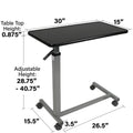 Vaunn Medical Adjustable Overbed Bedside Table With Wheels (Hospital and Home Use)