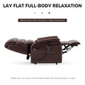 DYNOX Big Tall Man Large-Wide Power Dual Motor Lift Recliners Chairs for Elderly Lay Flat Lift Chair with Infinite Positions, Heat & Massage, Supports 400 LBS(9298L,Faux Leather,Brown)