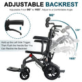 Super Lightweight Portable Transit Travel Wheelchair, Upgraded Folding Transport Wheelchairs (Weight 26.7lbs) for Adults and Seniors, Come with Telescopic Handle and Travel Bag