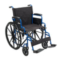 Drive Medical Blue Streak Lightweight Wheelchair with Swing-Away Footrests and Flip-Back Arms, Portable Folding Wheelchair for Adults and Seniors, 18 Inch Seat