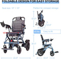 Lightweight Electric Wheelchair for Adults - Foldable Electric Wheelchairs for Seniors - 10Ah 500W Motors Motorized Wheelchairs Support 330 lbs, All Terrain Travel Powered Wheel Chairs, Blue