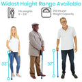Vive Folding Cane - Foldable Walking Cane for Men, Women - Fold-up, Collapsible, Lightweight, Adjustable, Portable Hand Walking Stick - Balancing Mobility Aid - Comfortable Ergonomic Handle