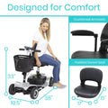 Vive 4 Wheel Mobility Scooter - Electric Powered Wheelchair Device - Compact Heavy Duty Mobile for Travel, Adults, Elderly - Long Range Power Extended Battery with Charger & Basket