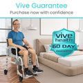 Vive Rolling Commode & Shower Chair with Wheels - 3 in 1 Transport Wheelchair for Inside Bathroom & Bedside - for Disabled Adults, Elderly, Seniors & Handicap