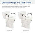 Drive Medical RTL12027RA 2-in-1 Raised Toilet Seat with Removable Padded Arms, Standard Seat