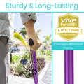 Vive Folding Cane - Foldable Walking Cane for Men, Women - Fold-up, Collapsible, Lightweight, Adjustable, Portable Hand Walking Stick - Balancing Mobility Aid - Comfortable Ergonomic Handle