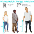 Vive Folding Cane - Foldable Walking Cane for Men, Women - Fold-up, Collapsible, Lightweight, Adjustable, Portable Hand Walking Stick - Balancing Mobility Aid - Comfortable Ergonomic Handle