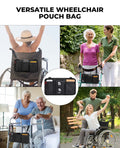 2 Pack Wheelchair Side Bag with Cup Holder, Wheelchair Armrest Pouch Accessories for Walker, Rollator, Electric Scooter Wheelchairs, Ideal Gift for Mother's Day & Father's Day