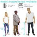 Vive Folding Cane - Foldable Walking Cane for Men, Women - Fold-up, Collapsible, Lightweight, Adjustable, Portable Hand Walking Stick - Balancing Mobility Aid - Comfortable Ergonomic Handle