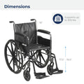 Drive Medical SSP220DDA-ELR Silver Sport 2 Full-Reclining Transport Wheelchair with Detachable Desk Arms and Swing-Away Elevating Leg Rest, Black