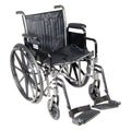 Drive Medical SSP220DDA-ELR Silver Sport 2 Full-Reclining Transport Wheelchair with Detachable Desk Arms and Swing-Away Elevating Leg Rest, Black
