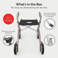 byACRE Carbon Overland/All Terrain Carbon rollator/Big Pneumatic Wheels/Lightweight at only 14.8 lbs/Foldable with seat