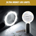 JMH Magnifying Glass with Light, 30X Handheld Large 18LED Cold and Warm Light with 3 Modes, Illuminated Magnifier for Seniors Reading, Inspection, Coins, Jewelry, Exploring
