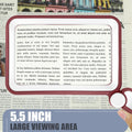 Magnifying Glass with Light, Rechargeable 5X Large Page Magnifier for Reading, Folding Handheld Dimmable, LED Lighted Rectangle Magnifier for Reading Book Small Print for Seniors Low Vision
