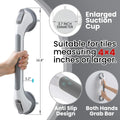 TAILI Grab Bars for Bathtubs and Showers 2 Pack Suction Grab Bar, Heavy Duty Shower Handle Removable Bath Handrails for Seniors and Elderly, Bathroom Safety Grip No Drilling Waterproof,Grey