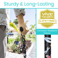 Vive Folding Cane - Foldable Walking Cane for Men, Women - Fold-up, Collapsible, Lightweight, Adjustable, Portable Hand Walking Stick - Balancing Mobility Aid - Comfortable Ergonomic Handle