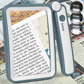 Magnifying Glass with Light, Rechargeable 5X Large Page Magnifier for Reading, Folding Handheld Dimmable, LED Lighted Rectangle Magnifier for Reading Book Small Print for Seniors Low Vision