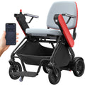 Goldseason Smart Foldable Electric Wheelchair for Adults–Auto Folding&APP Control, Portable Intelligent Motorized Wheelchair with Thickened Seat for Home/Outdoor/Shopping Use, Red(Ultra-Light 43lb)