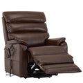 DYNOX Big Tall Man Large-Wide Power Dual Motor Lift Recliners Chairs for Elderly Lay Flat Lift Chair with Infinite Positions, Heat & Massage, Supports 400 LBS(9298L,Faux Leather,Brown)