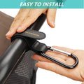 2 Pack Stroller Hooks, Stroller Straps for Diaper Bags,Adjustable Stroller Carabiner Clip,Baby Stroller Accessories for nuna,Uppababy,Bob,Hook for Bike,Scooter,Wheelchair,Walker Accessories(Black)