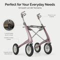 byACRE Carbon Overland/All Terrain Carbon rollator/Big Pneumatic Wheels/Lightweight at only 14.8 lbs/Foldable with seat