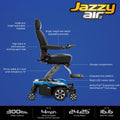 Pride Jazzy Air 2 Power Chair - Electric Wheelchair Scooter for Adults, U-1 Battery, 300 Lbs Weight Capacity, Ruby Red, 20" x20-22 Seat Size