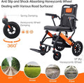 Super Lightweight Portable Transit Travel Wheelchair, Upgraded Folding Transport Wheelchairs (Weight 26.7lbs) for Adults and Seniors, Come with Telescopic Handle and Travel Bag