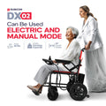 Rubicon DX02- Lightweight (Only 40lbs) Foldable Electric Wheelchair for Seniors - 12 mi Long Cruise Range with 500W Powerful Motor - Airline Approved with Detachable Battery (Model3)