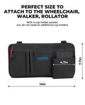 2 Pack Wheelchair Side Bag with Cup Holder, Wheelchair Armrest Pouch Accessories for Walker, Rollator, Electric Scooter Wheelchairs, Ideal Gift for Mother's Day & Father's Day