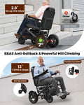 AIRHOT Foldable Electric Wheelchair for Adults, 15 Miles Long Travel Range Power Wheelchair, 300LBS Weight Capacity, All Terrain Motorized Wheelchair for Seniors Portable