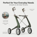 byACRE Carbon Ultralight Rollator Walker - 10.6 lbs Adult Walkers with 4 Wheels and Seat - Lightweight Seated Walkers with Wheels - Foldable Rolling Walker with Seat - Walker for Adults