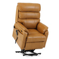 DYNOX Big Tall Man Large-Wide Power Dual Motor Lift Recliners Chairs for Elderly Lay Flat Lift Chair with Infinite Positions, Heat & Massage, Supports 400 LBS(9298L,Faux Leather,Brown)