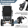 2025 New Reclining Electric Wheelchair for Adults, 30+ Miles Long Travel Range All Terrain Power Wheelchair with 2 Li-ion Battery, Lightweight Foldable Motorized Wheel Chair, with Headrest, Telescopic