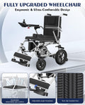 AIRHOT Foldable Electric Wheelchair for Adults, 15 Miles Long Travel Range Power Wheelchair, 300LBS Weight Capacity, All Terrain Motorized Wheelchair for Seniors Portable