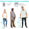 Vive Folding Cane - Foldable Walking Cane for Men, Women - Fold-up, Collapsible, Lightweight, Adjustable, Portable Hand Walking Stick - Balancing Mobility Aid - Comfortable Ergonomic Handle